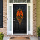 Frosted Autumn Greenery & Pumpkin Door Swag – Handcrafted Faux Fall Front Door Decor