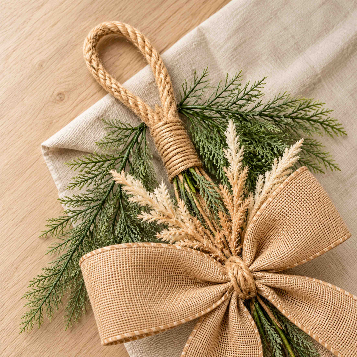 Frosted Cypress & Astilbe Door Swag – Handcrafted Faux Greenery Front Door Decor